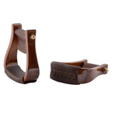 Wooden Visalia Stirrups 2" Dark Stirrups - FG Pro Shop Inc.